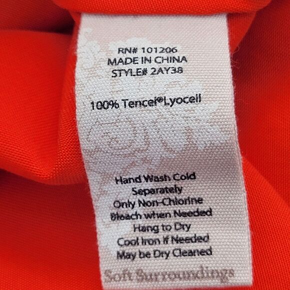 Soft Surroundings L Orange Traviata Wrap Tencel Dress ***READ*** - Picture 11 of 15